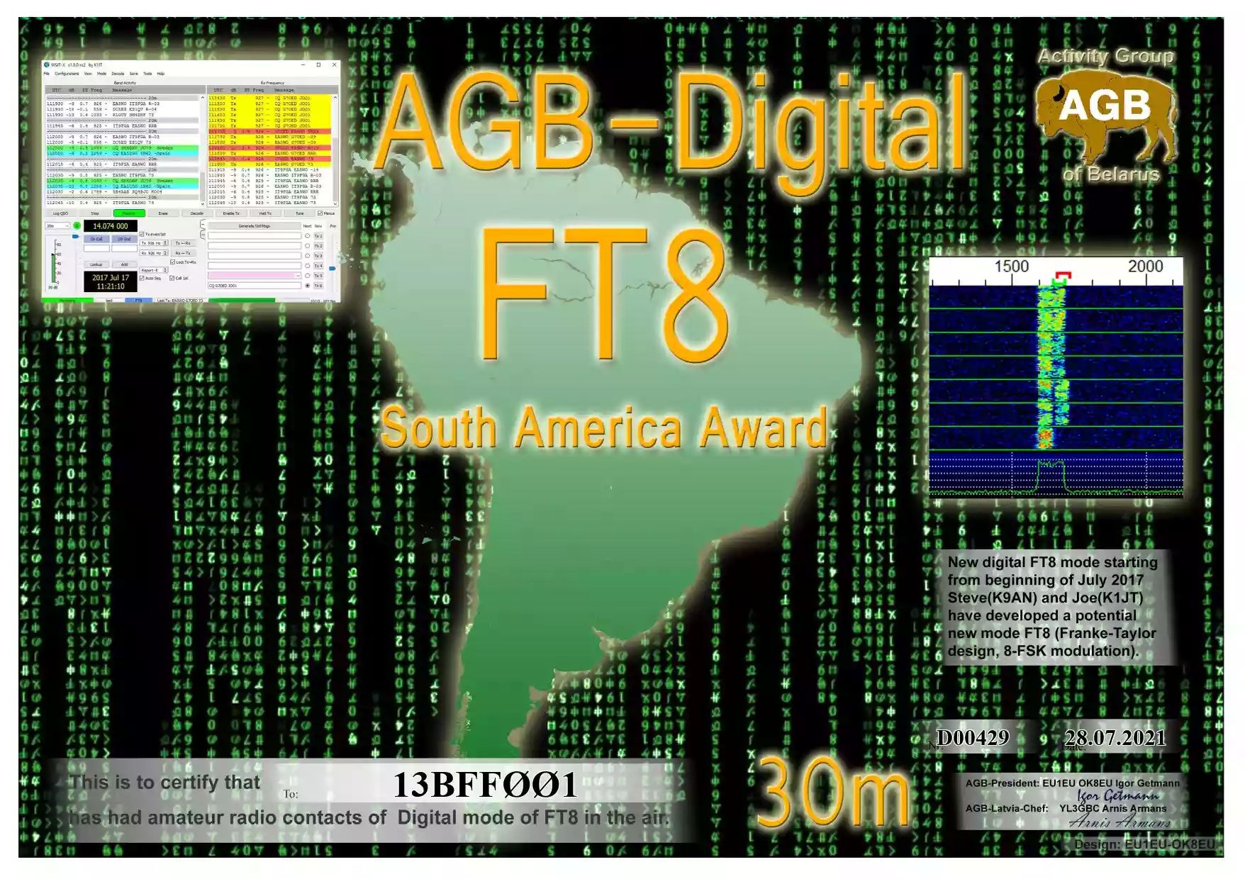 13BFF001 AGB Award